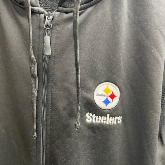 Men's Pittsburgh Steelers Zip up Hoodie.  100% Polyester.  XL - Picture 2 of 10